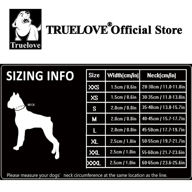 TrueLove Nylon Adjustable Dog Collar Padded Reflective TLC5011