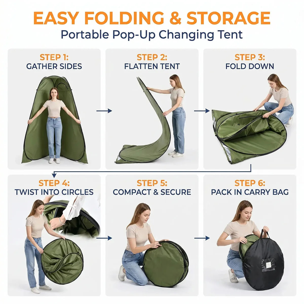 Instant Pop Up Privacy Tent With Waterproof Shower Design