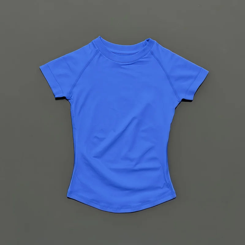 Women Running Short Sleeve Top Breathable Gym Yoga Fitness Shirt