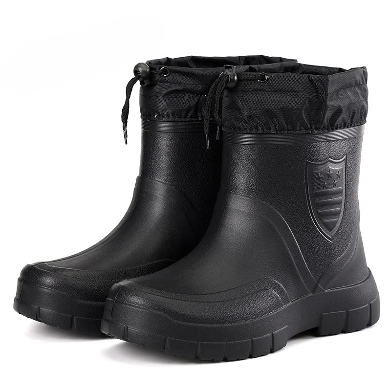 YBQJOO Mens Rain Boots Waterproof Outdoor Lightweight Boots