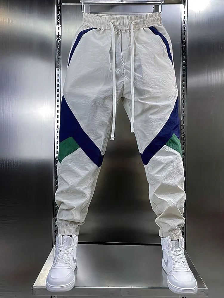 Patchwork Sweatpants For Men Loose Fit Casual Joggers
