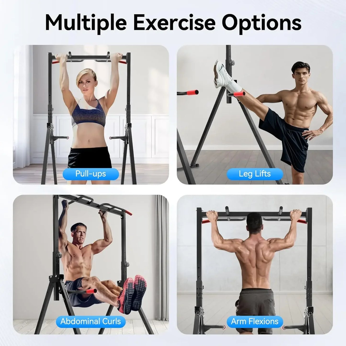 Foldable Power Tower Dip Station for Home Gym Training
