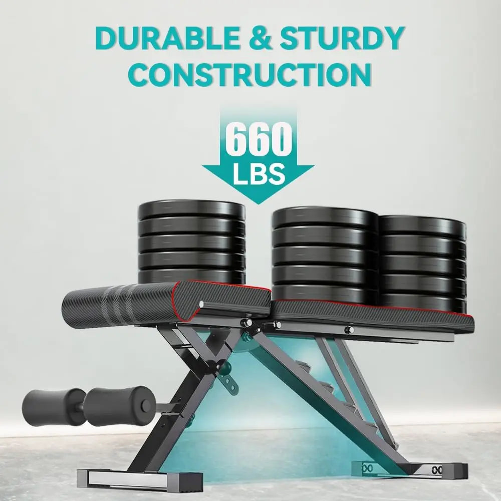 YTYIN Foldable Adjustable Weight Bench 660lb Capacity Home Gym