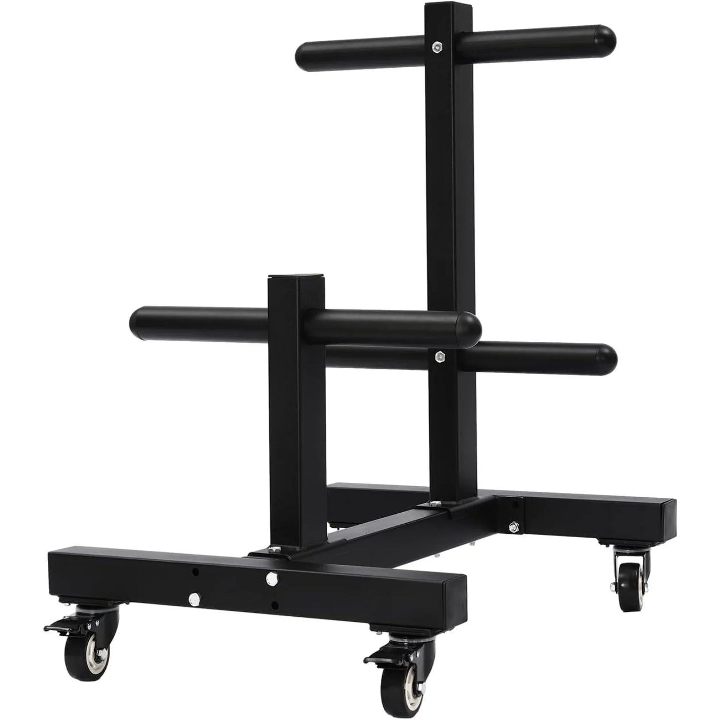 Q235 Steel Dumbbell Rack With Wheels, Double Column, 500kg Capacity