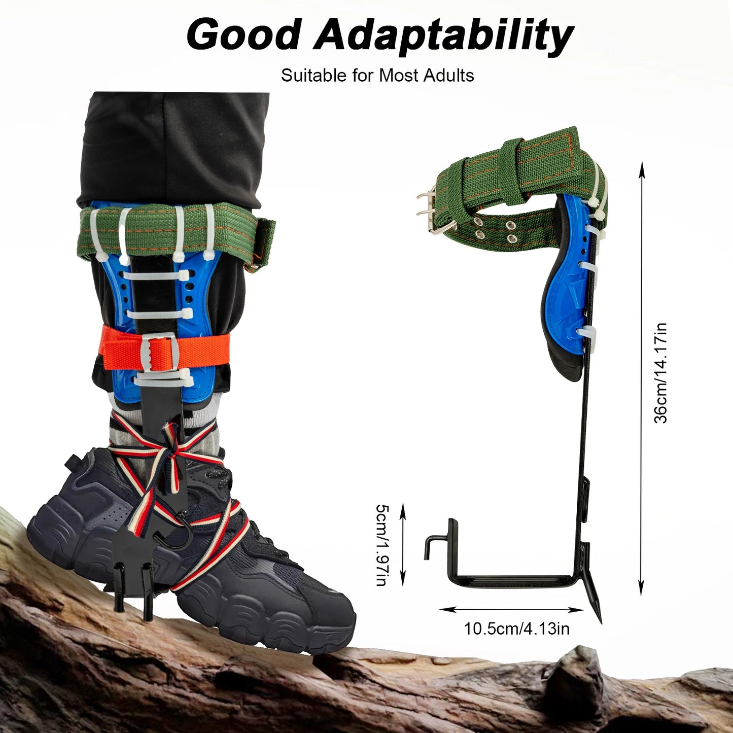 Tree Climbing Spikes Kit With Safety Harness 220 Lb Capacity