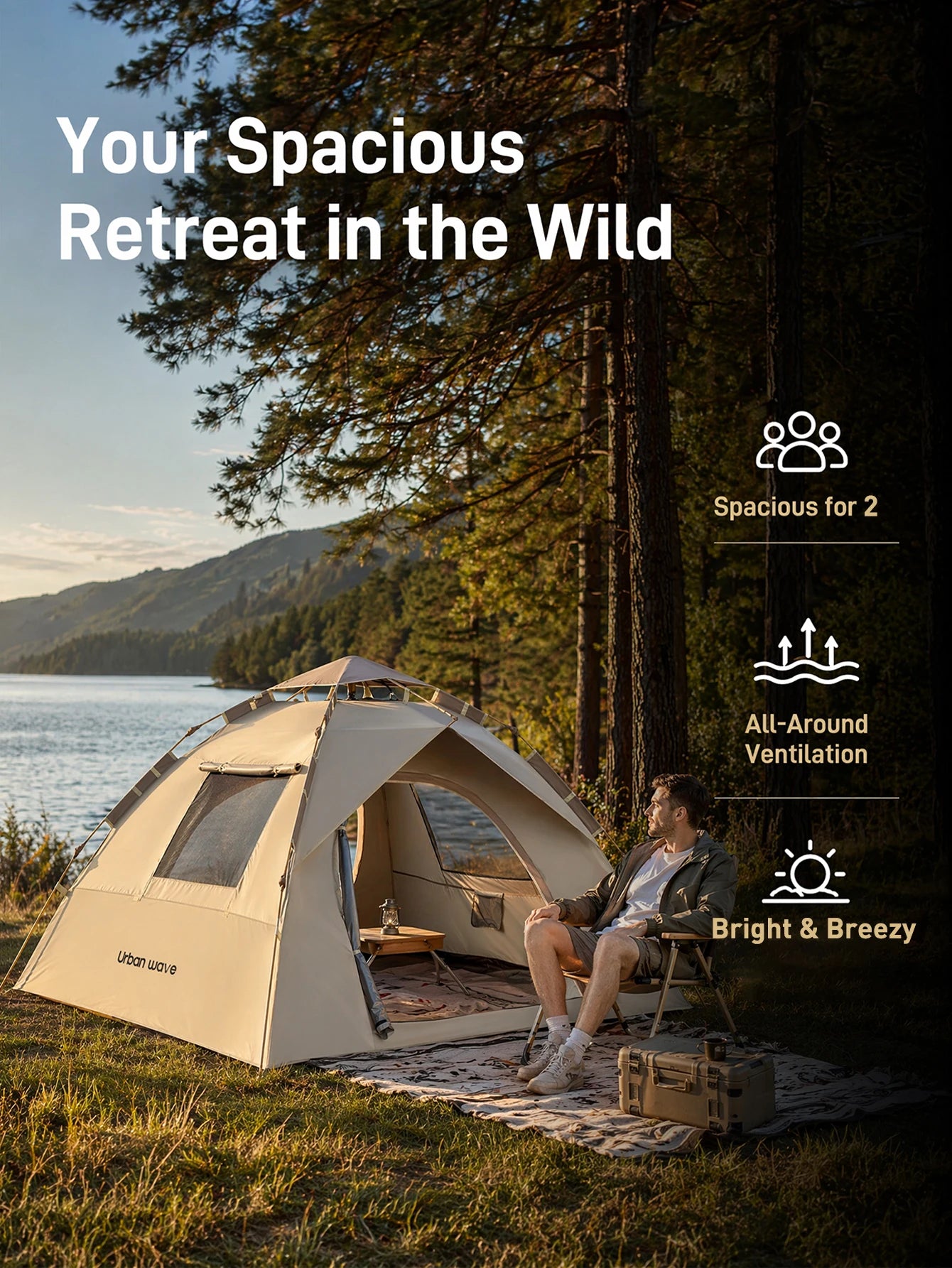 Automatic Pop Up Camping Tent Windproof Waterproof