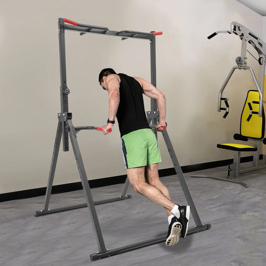 Foldable Power Tower Dip Station for Home Gym Training