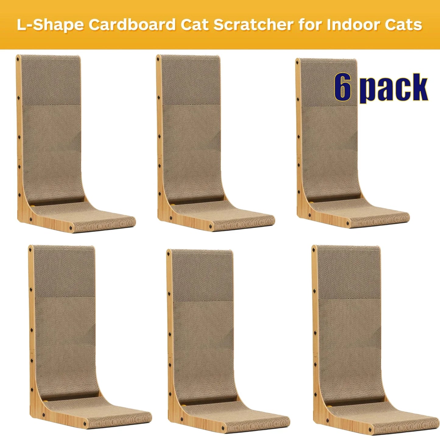 L Shape Cat Scratching Post For Indoor Use Cardboard 3 Layer