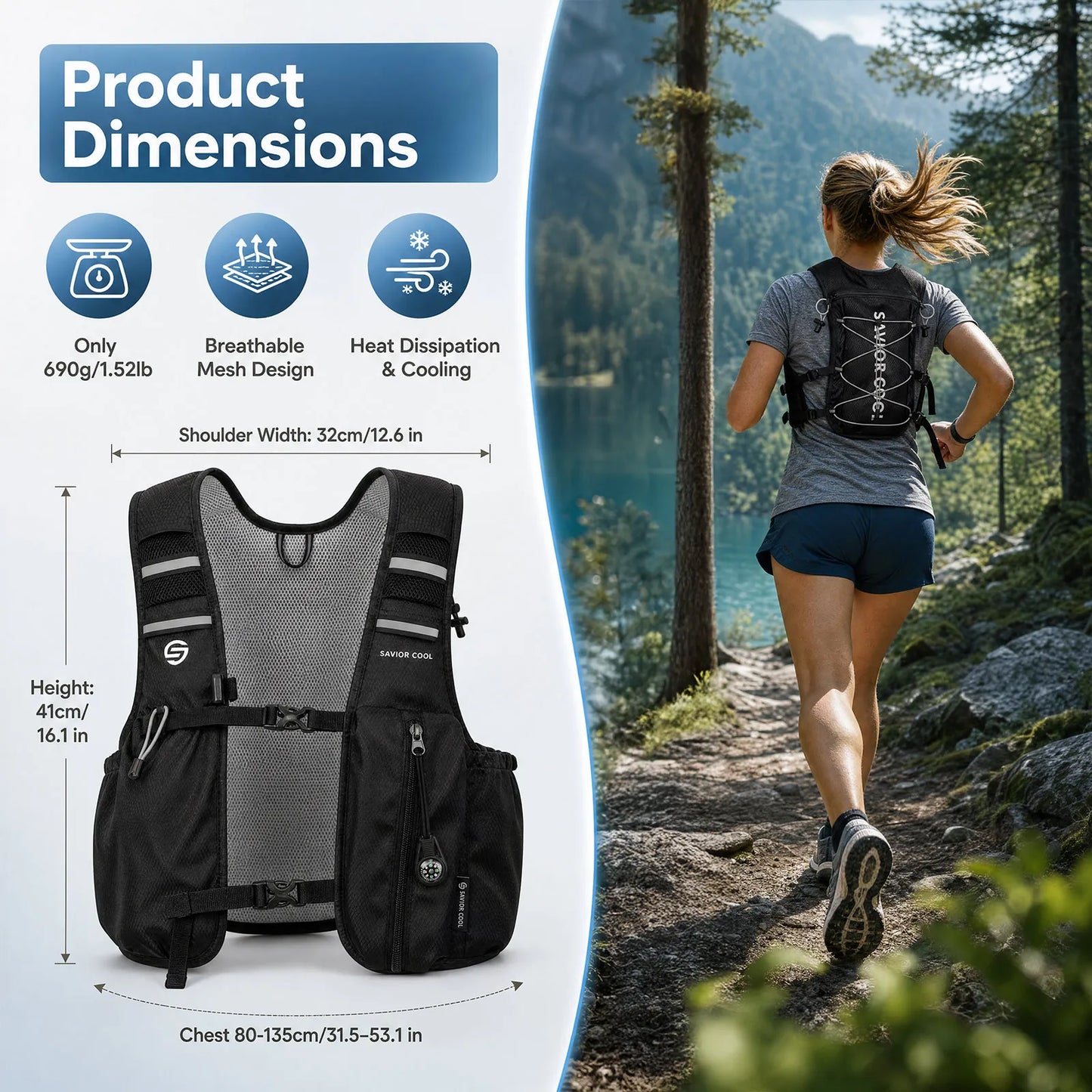 Snow Deer Outdoors Cooling Vest With Built In Water Bladder