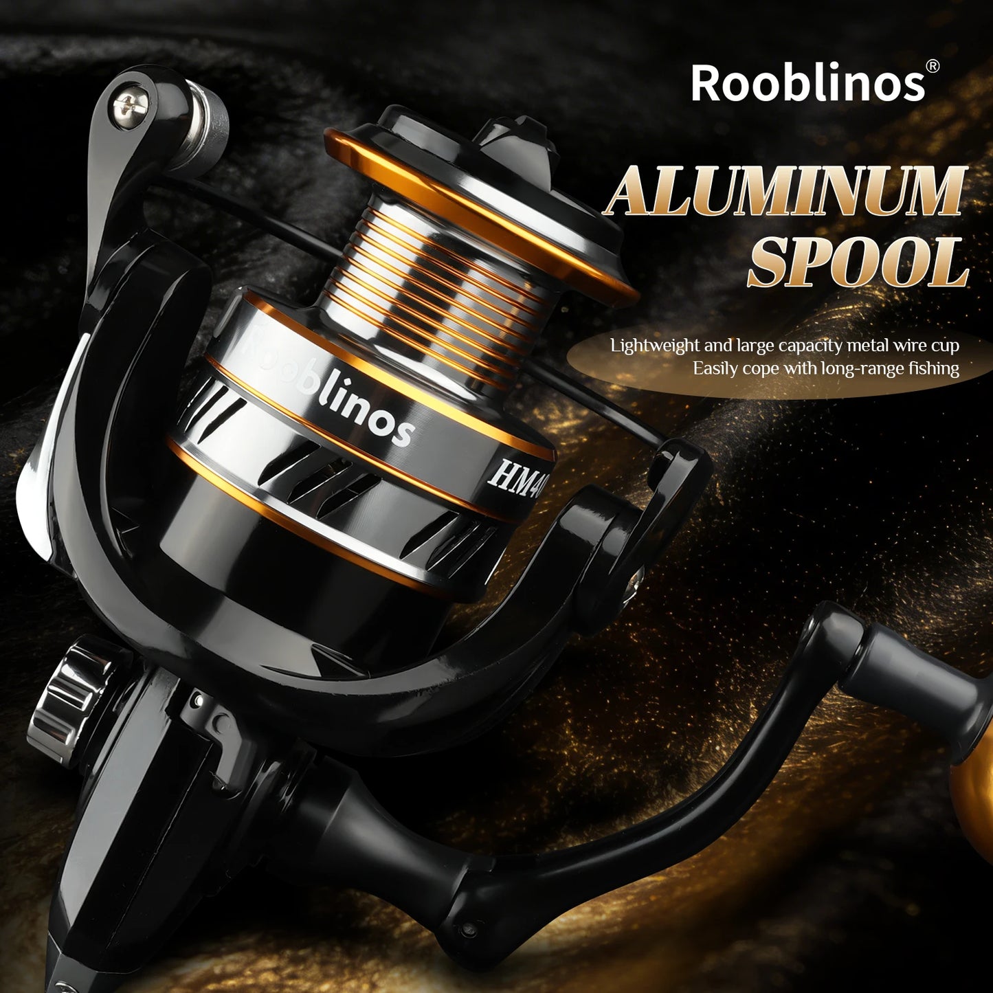 Rooblinos HM Spinning Reel Fishing 12BB Metal Spool Gear Ratio