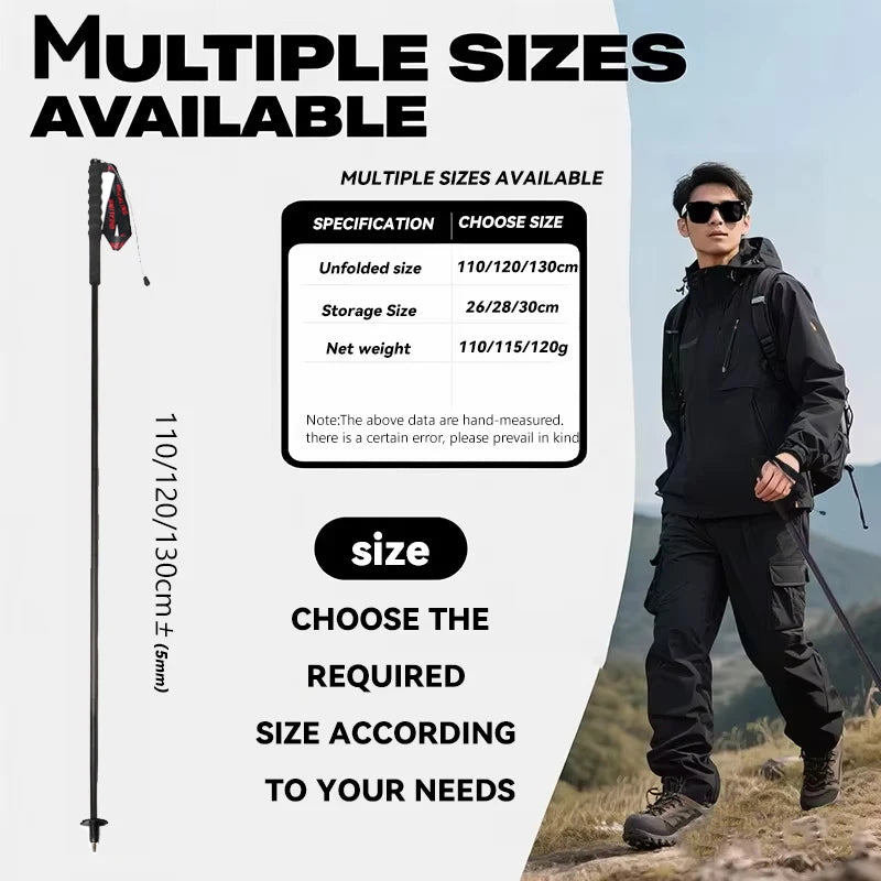 OKHEALING Ultralight Carbon Fiber Trekking Poles Foldable