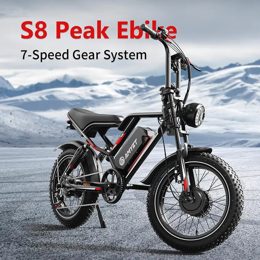 AMYET S8 2000W Dual Motor Electric Bike For Adults 48V 25Ah Battery