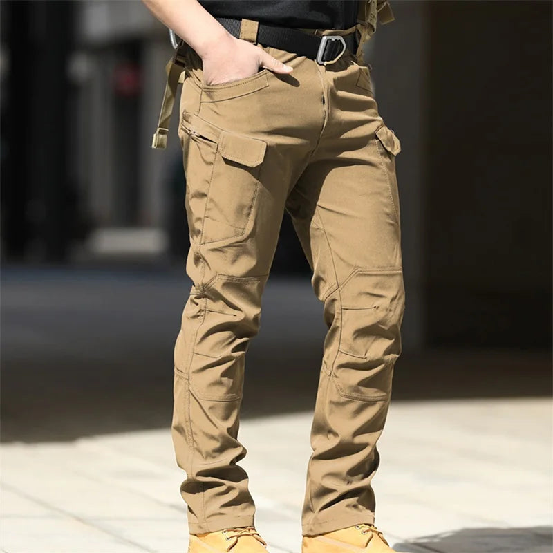 Hirigin Men Cargo Pants Multi Pocket Waterproof Trousers