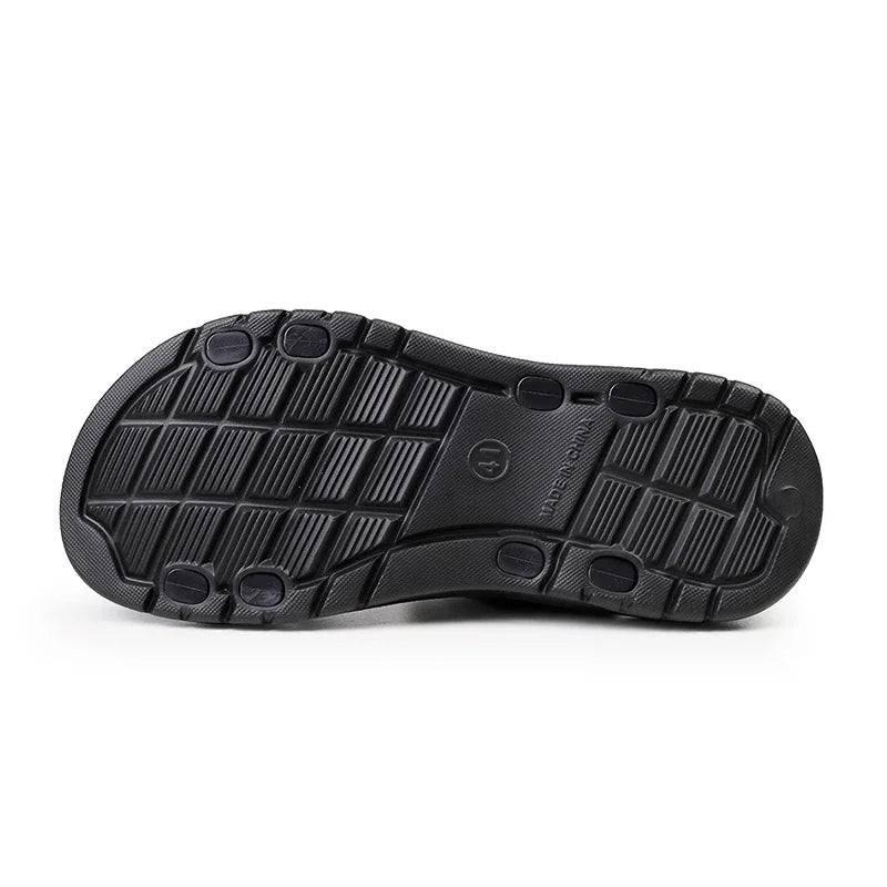 SUOJ Mens Leather Sandals Outdoor Non Slip Breathable Casual Shoes