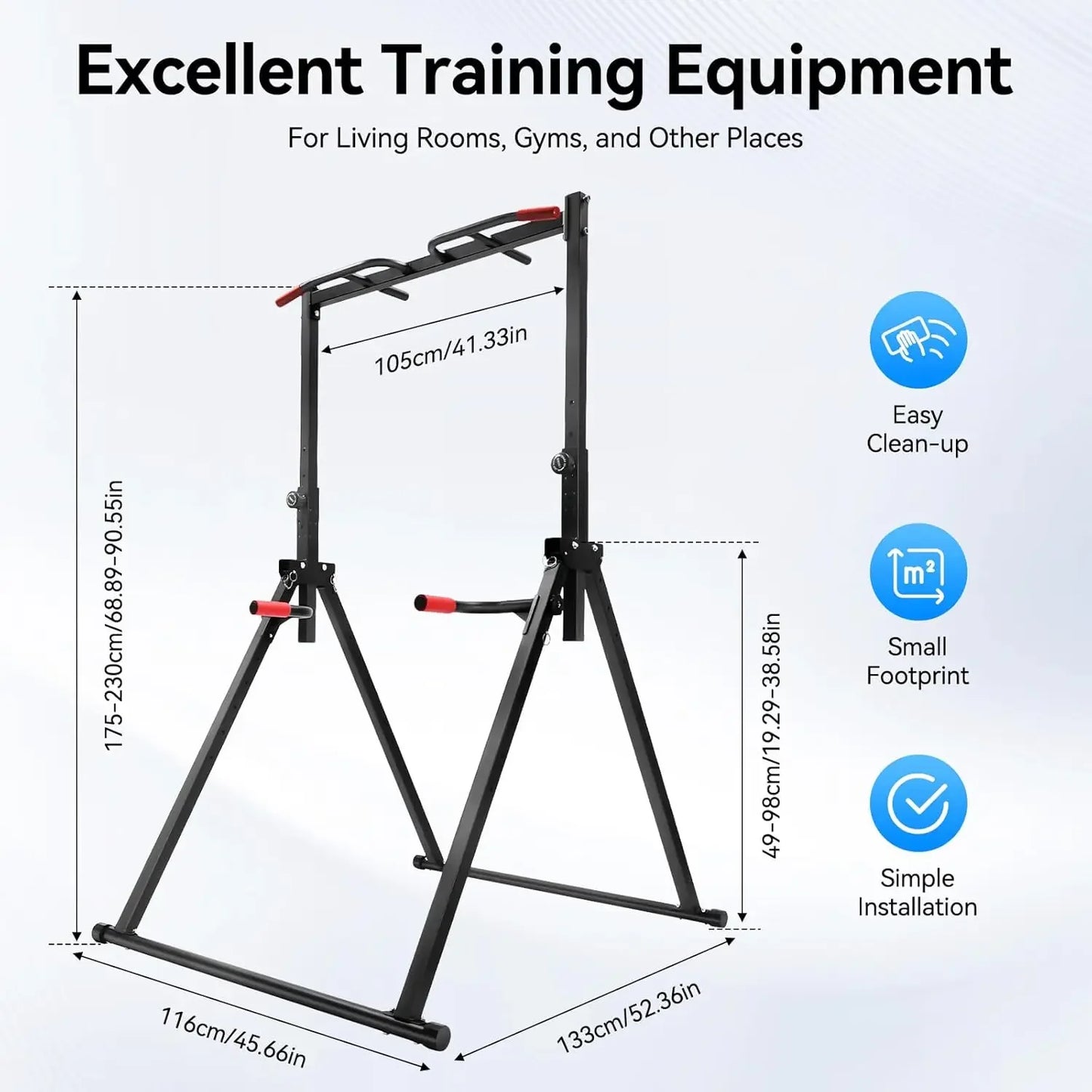 Foldable Power Tower Dip Station for Home Gym Training