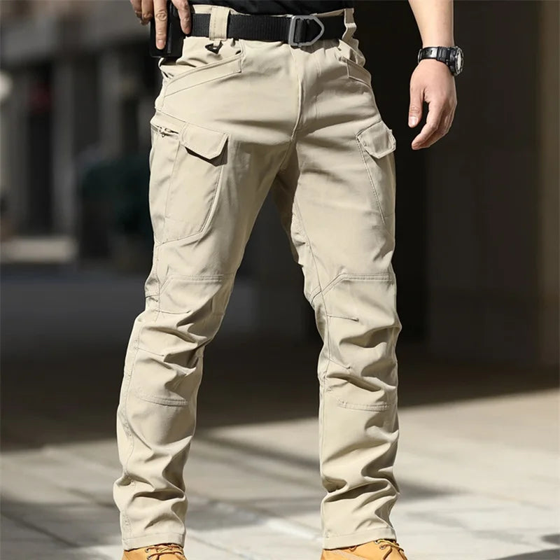 Hirigin Men Cargo Pants Multi Pocket Waterproof Trousers