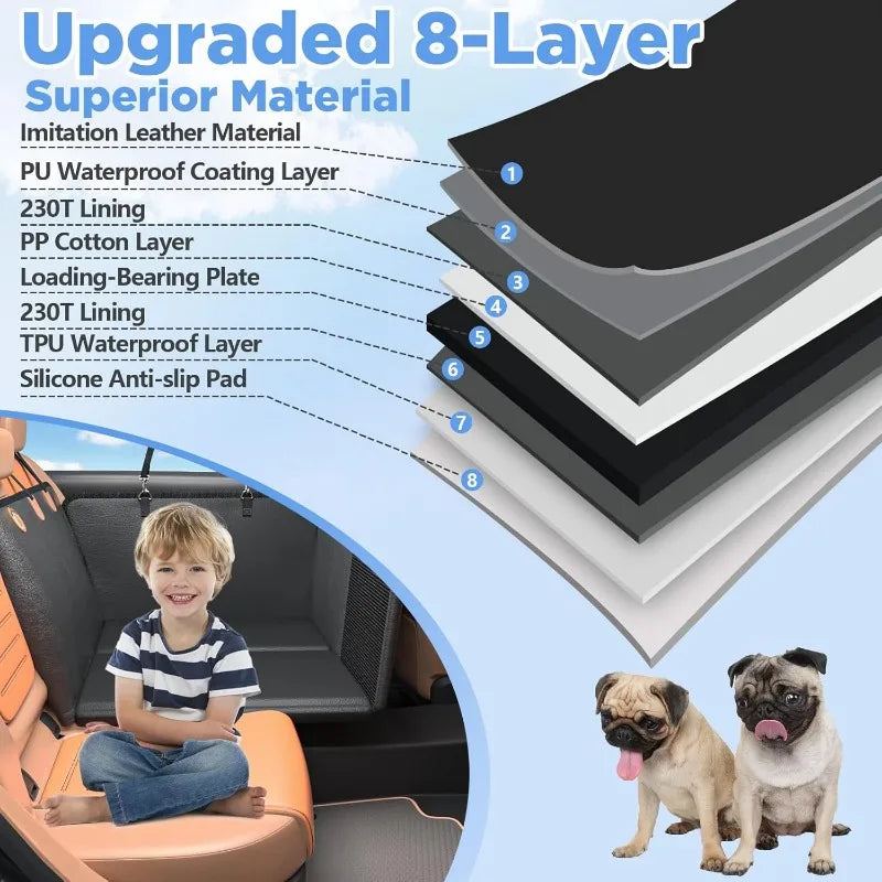 Back Seat Extender for Dogs Waterproof Car Seat Cover