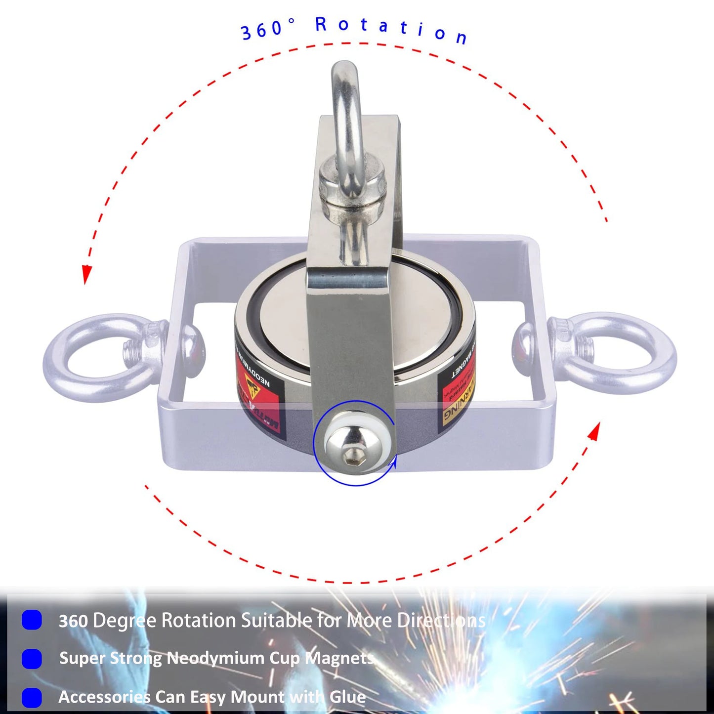 Amazing-Mag N52 Neodymium Fishing Magnet Set Rotatable 200Kg