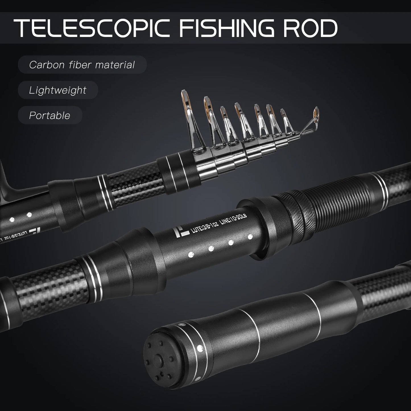 Portable Fishing Rod And Reel Set With Line Lures Bag