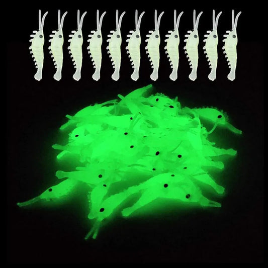 Luminous Shrimp Soft Lure Bait Pack For Bass Crappie Fishing