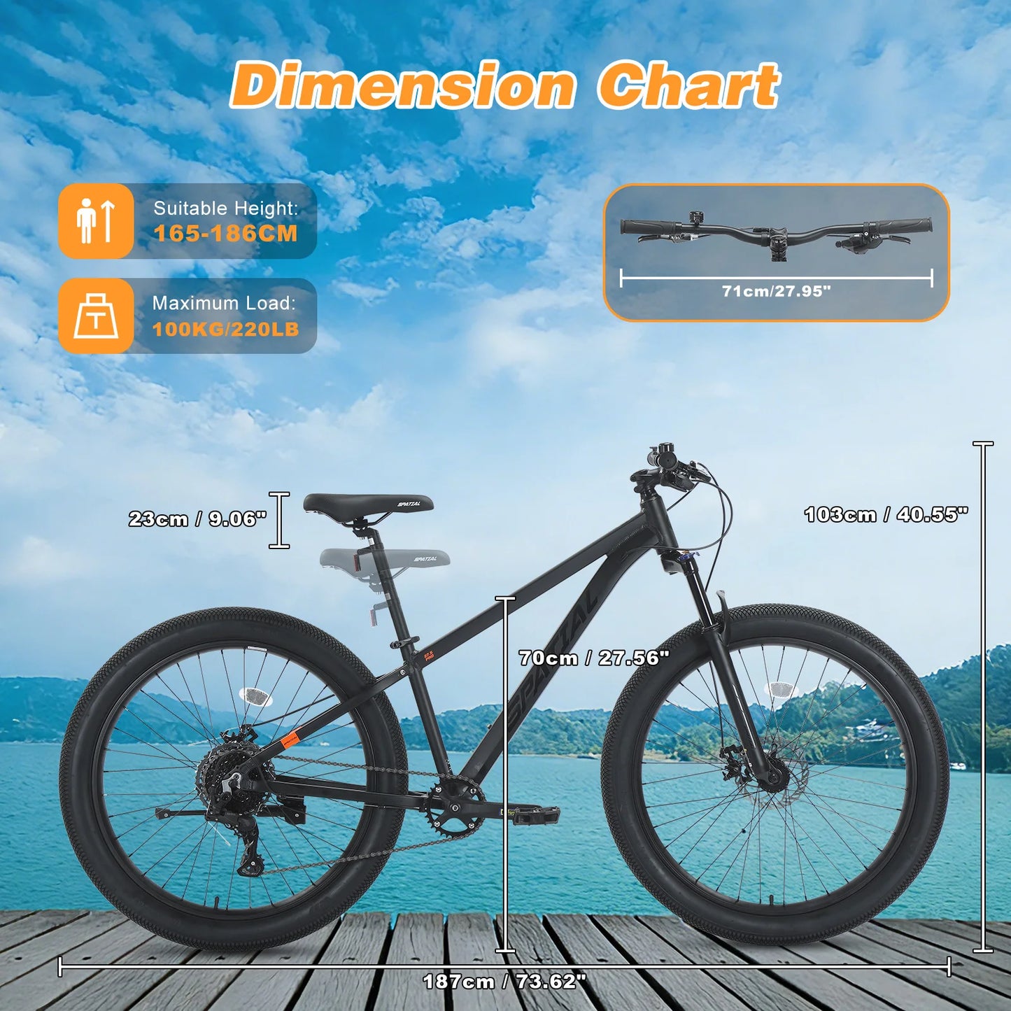 Spatial All-Terrain Fat Tire Mountain Bike 9-Speed Aluminum Disc Brakes