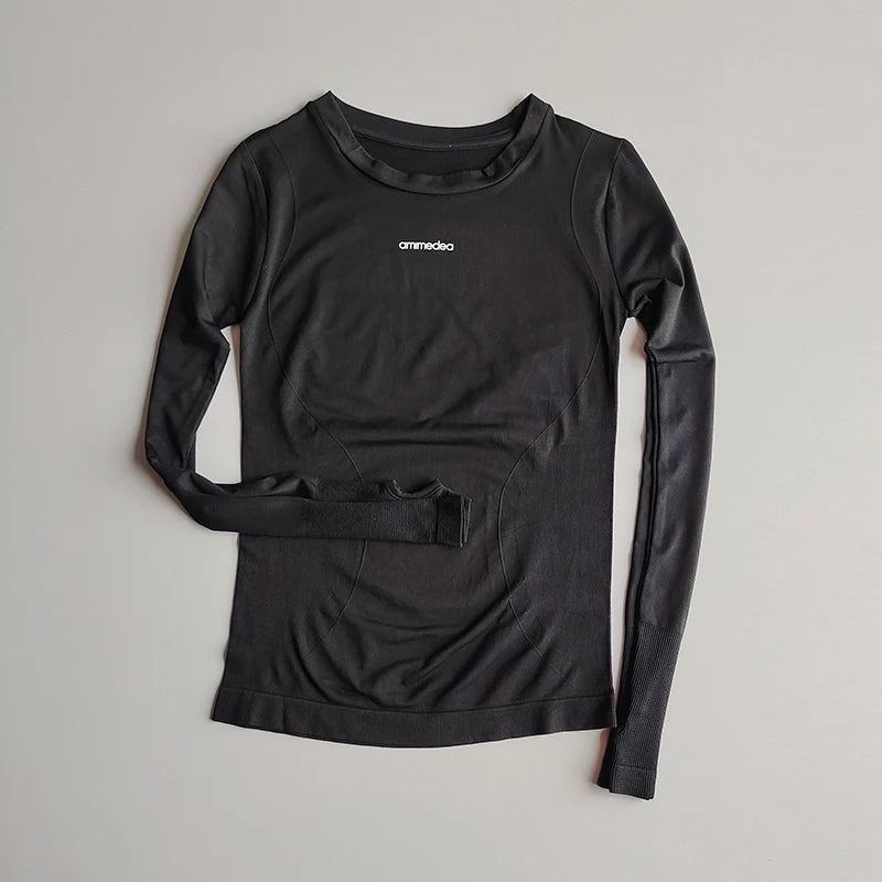 Women's Quick Dry Compression Gym Top With Letter Graphic