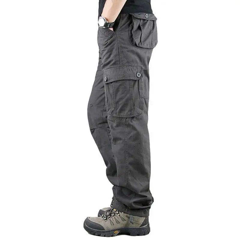 NONECN Tactical Cargo Pants For Men Cotton Outdoor Work Trousers