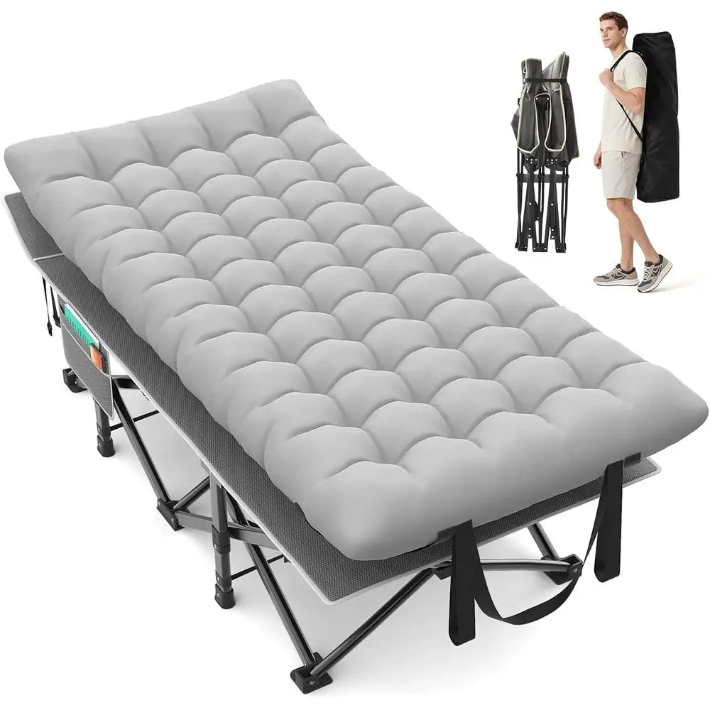 Portable Camping Cot for Adults With Pillow and Mattress