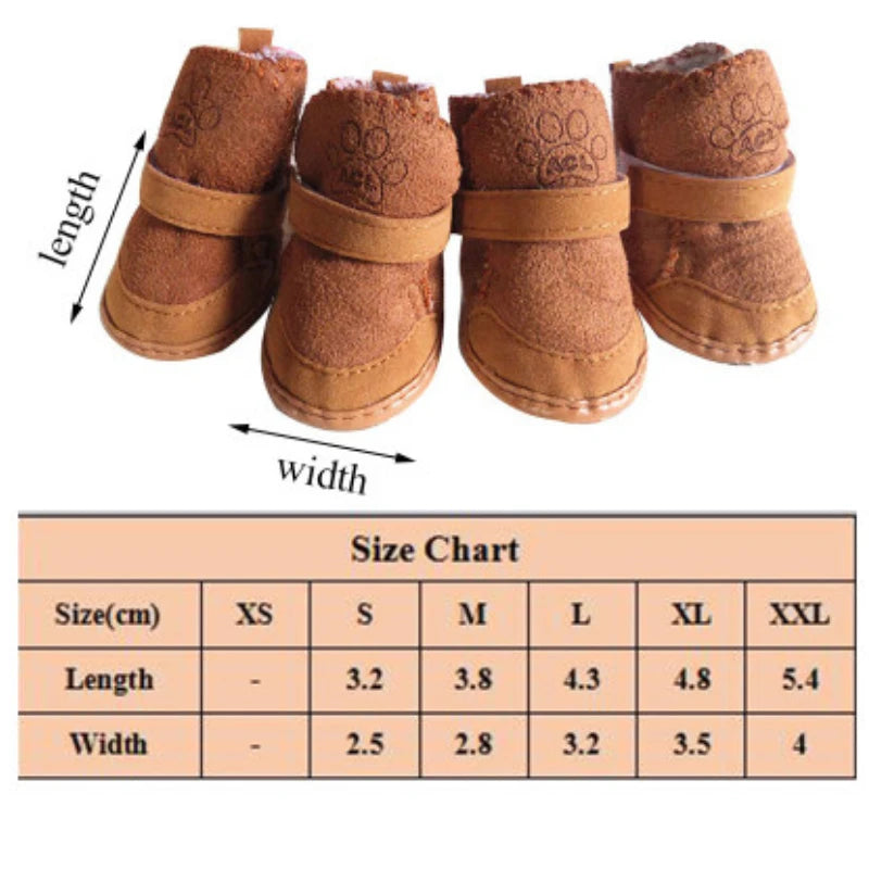 NONECN Pet Dog Shoes 4 Pack Warm Winter Boots Walking