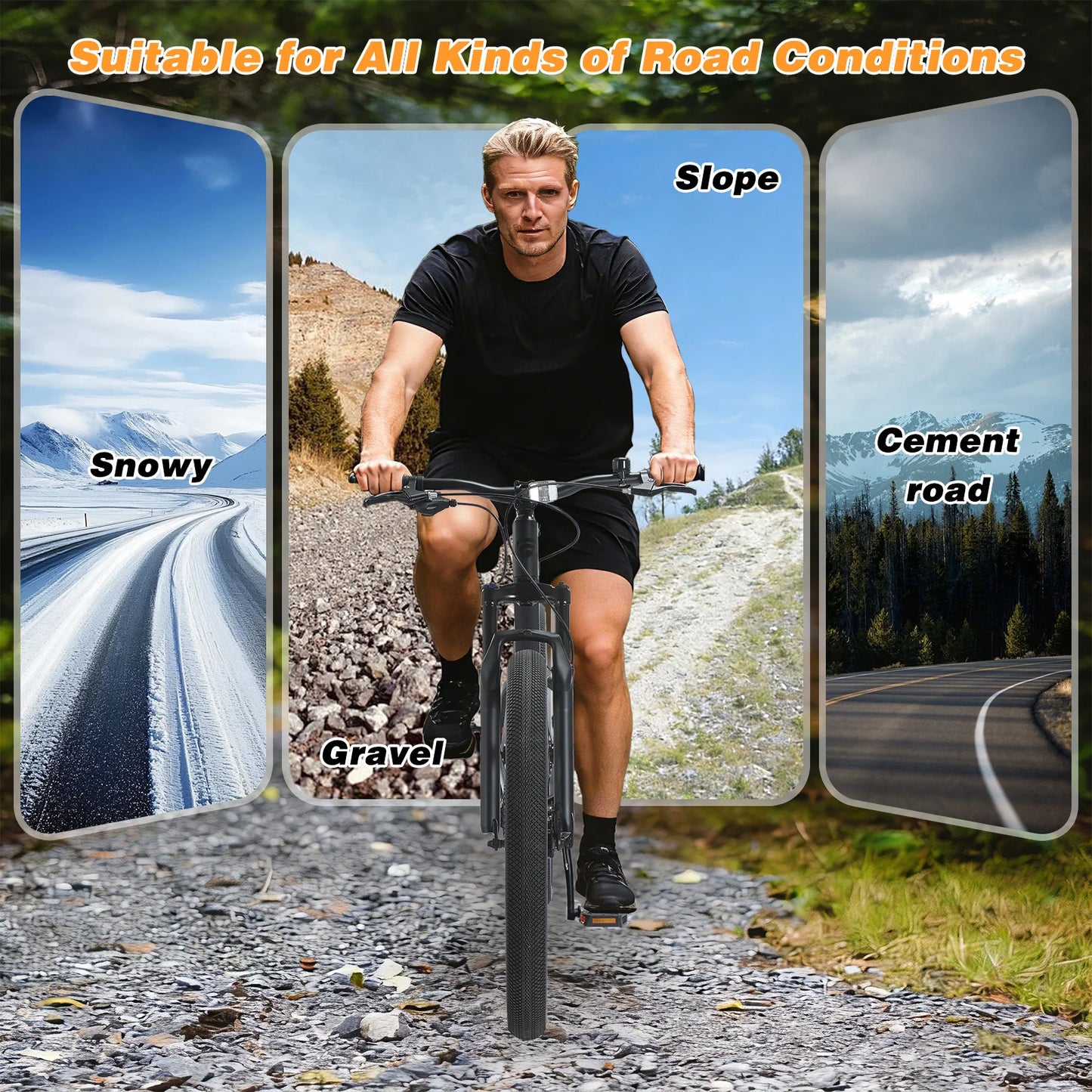 Spatial All-Terrain Fat Tire Mountain Bike 9-Speed Aluminum Disc Brakes
