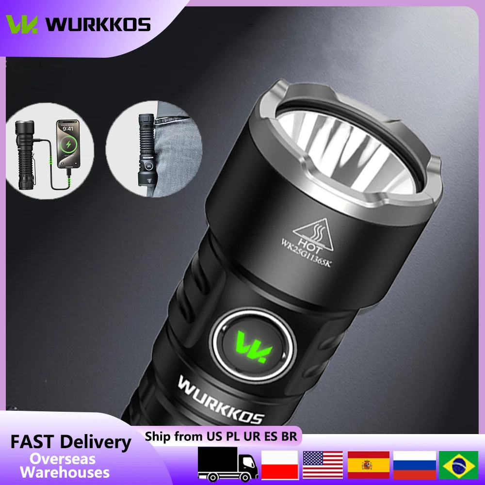 Wurkkos TS28 Mini Tactical Flashlight Rechargeable Long Range Lighting