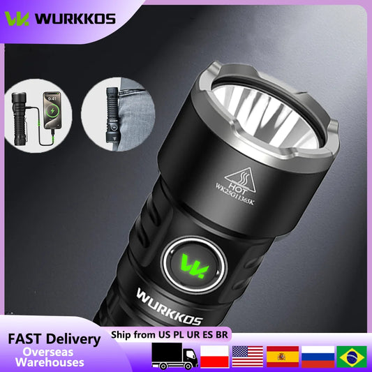 Wurkkos TS28 Mini Tactical Flashlight Rechargeable With Long Range Beam