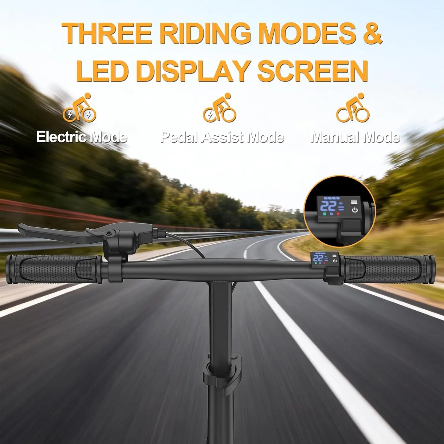 Ladped Foldable Electric Bike 500W Dual Seat Long Range 48V