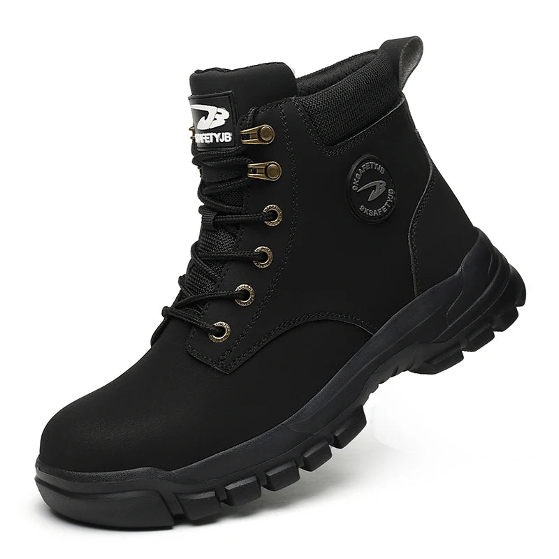Men's Puncture-Proof Steel Toe Boots, Oil and Slip-Resistant