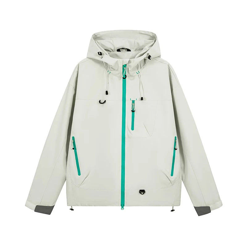 Unisex Waterproof Hooded Hiking Windbreaker Jacket for Outdoor Activities