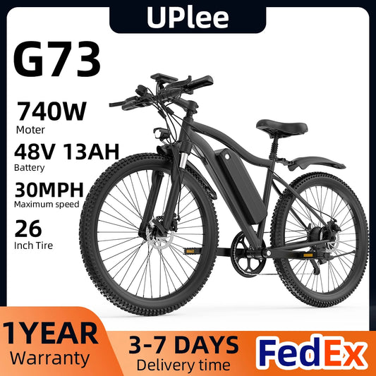 UPlee G73 Electric Mountain Bike Fat Tire 740W 48V 13Ah