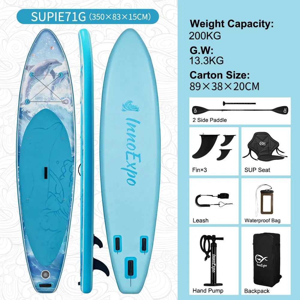InnoExpo Inflatable Stand Up Paddle Board With Non-Slip Deck And Accessories