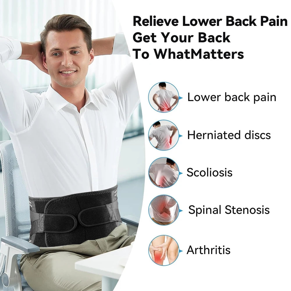Breathable Adjustable Lumbar Back Brace For Pain Relief