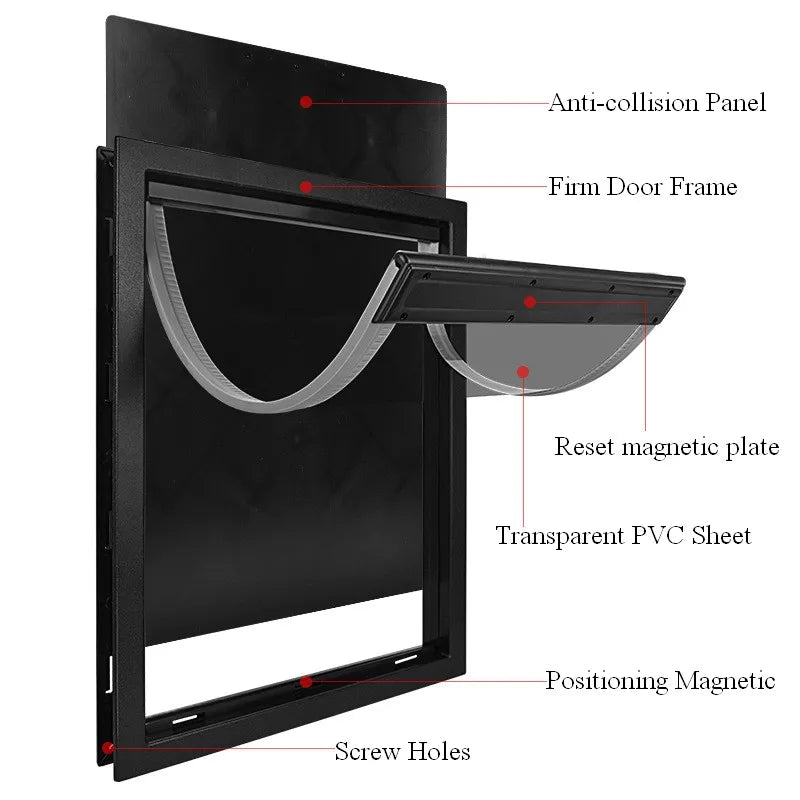 NONEDog Door Anti Rain Outer Flap Insulated Wooden Dog Door