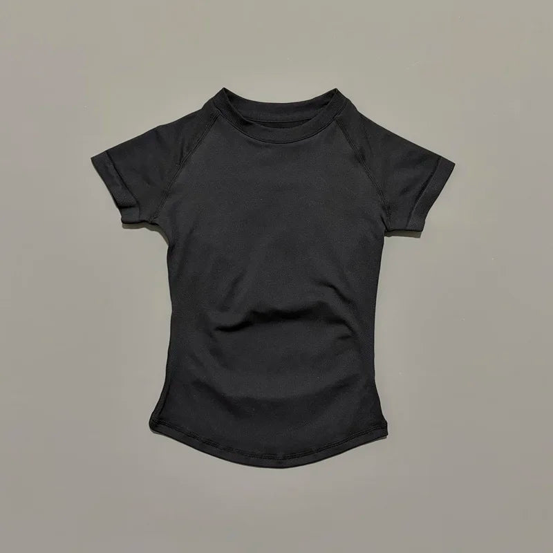 Women Running Short Sleeve Top Breathable Gym Yoga Fitness Shirt