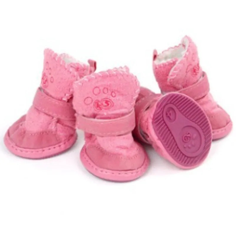 NONECN Pet Dog Shoes 4 Pack Warm Winter Boots Walking