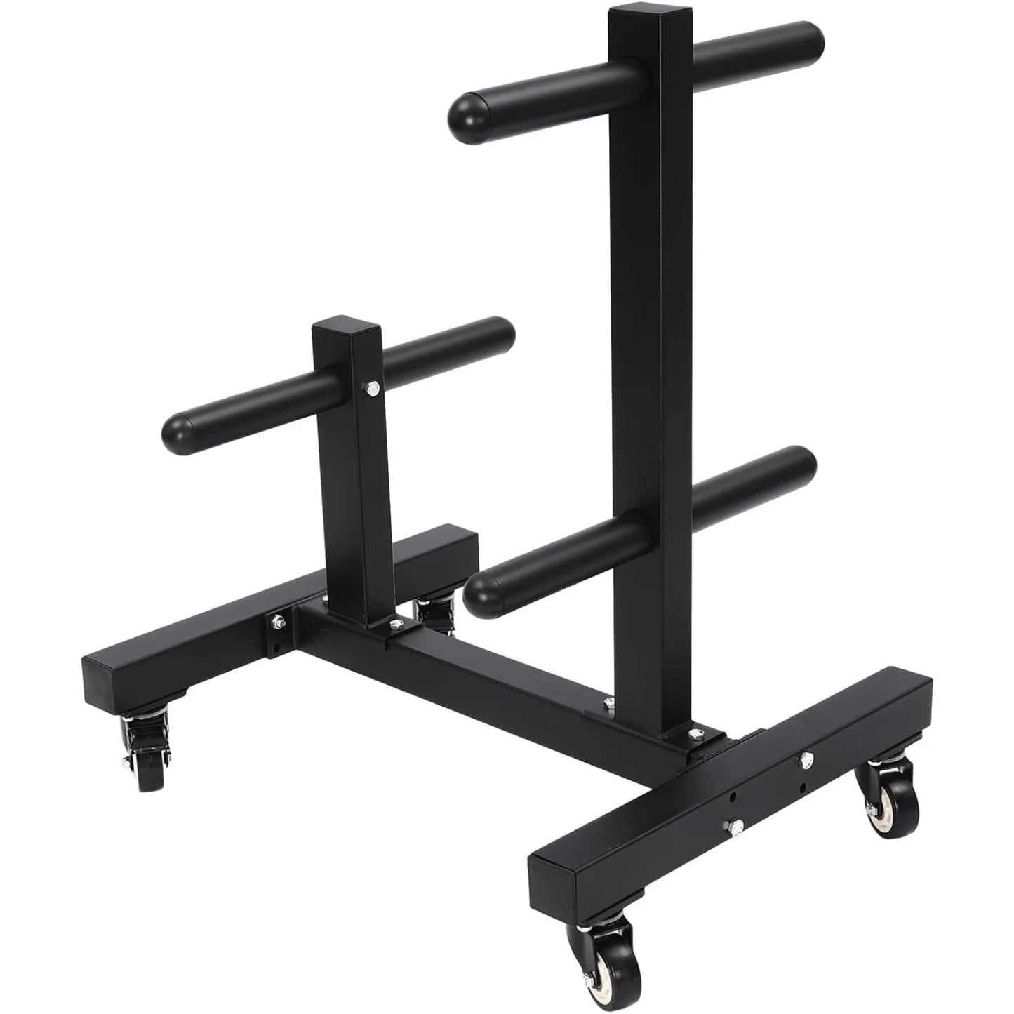 Q235 Steel Dumbbell Rack With Wheels, Double Column, 500kg Capacity