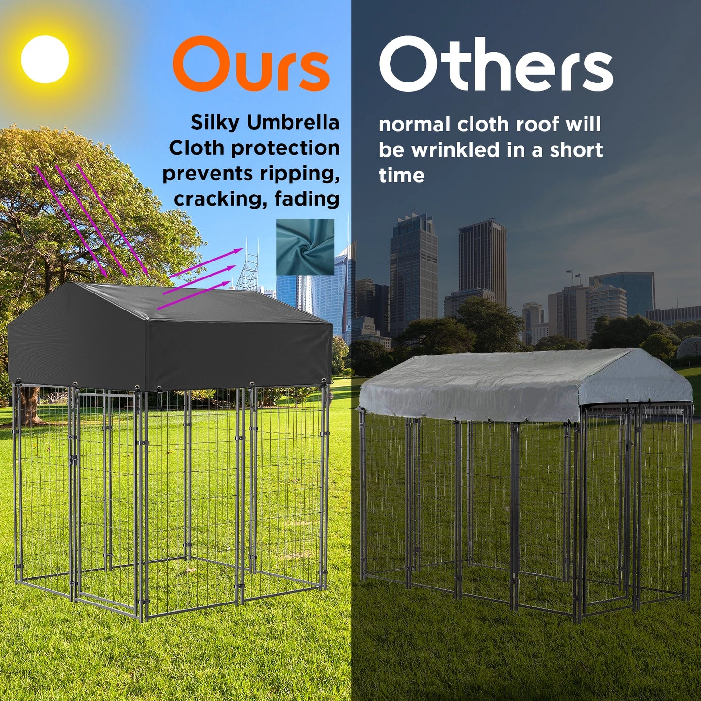Oversized Outdoor Dog Kennel With Anti UV Waterproof Cover