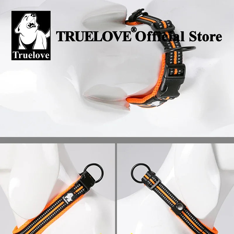 TrueLove Nylon Adjustable Dog Collar Padded Reflective TLC5011