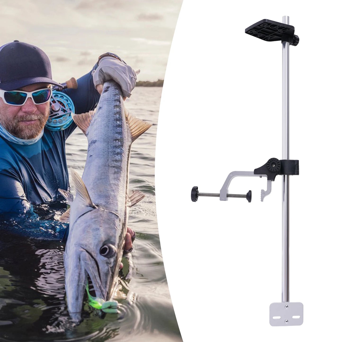 Portable Fish Finder Mount Bracket With 360 Degree Rotatable Transducer