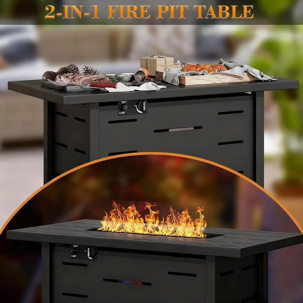 Outdoor Patio Fire Pit Table 50,000 BTU Propane Steel Smokeless Flame