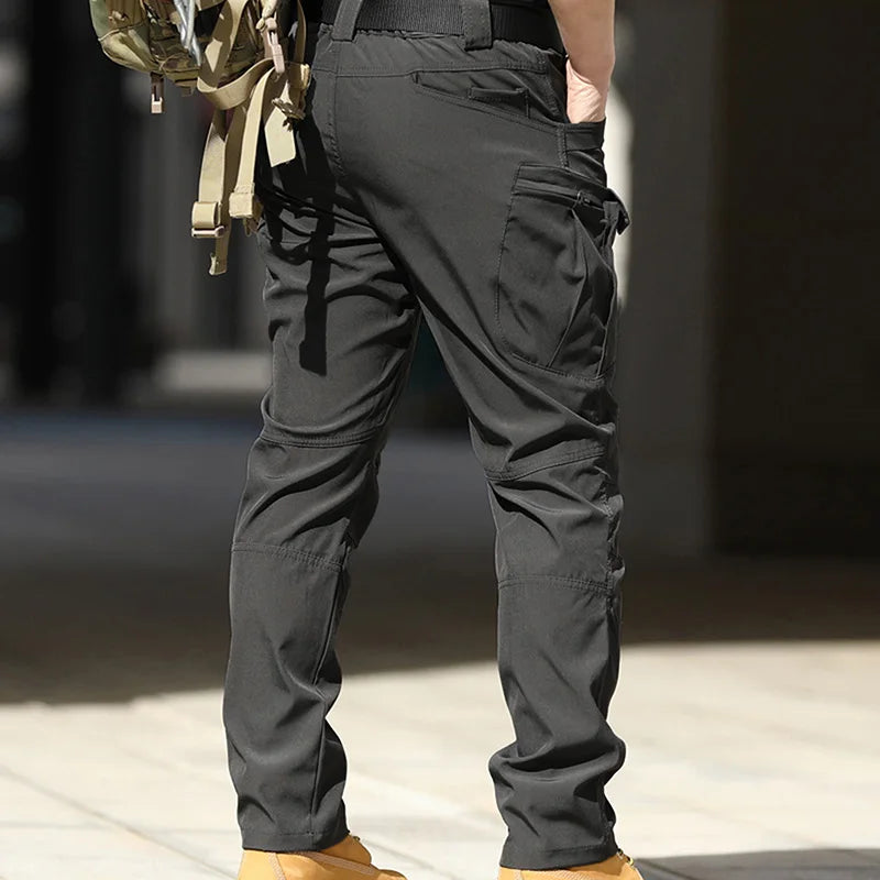 Hirigin Men Cargo Pants Multi Pocket Waterproof Trousers