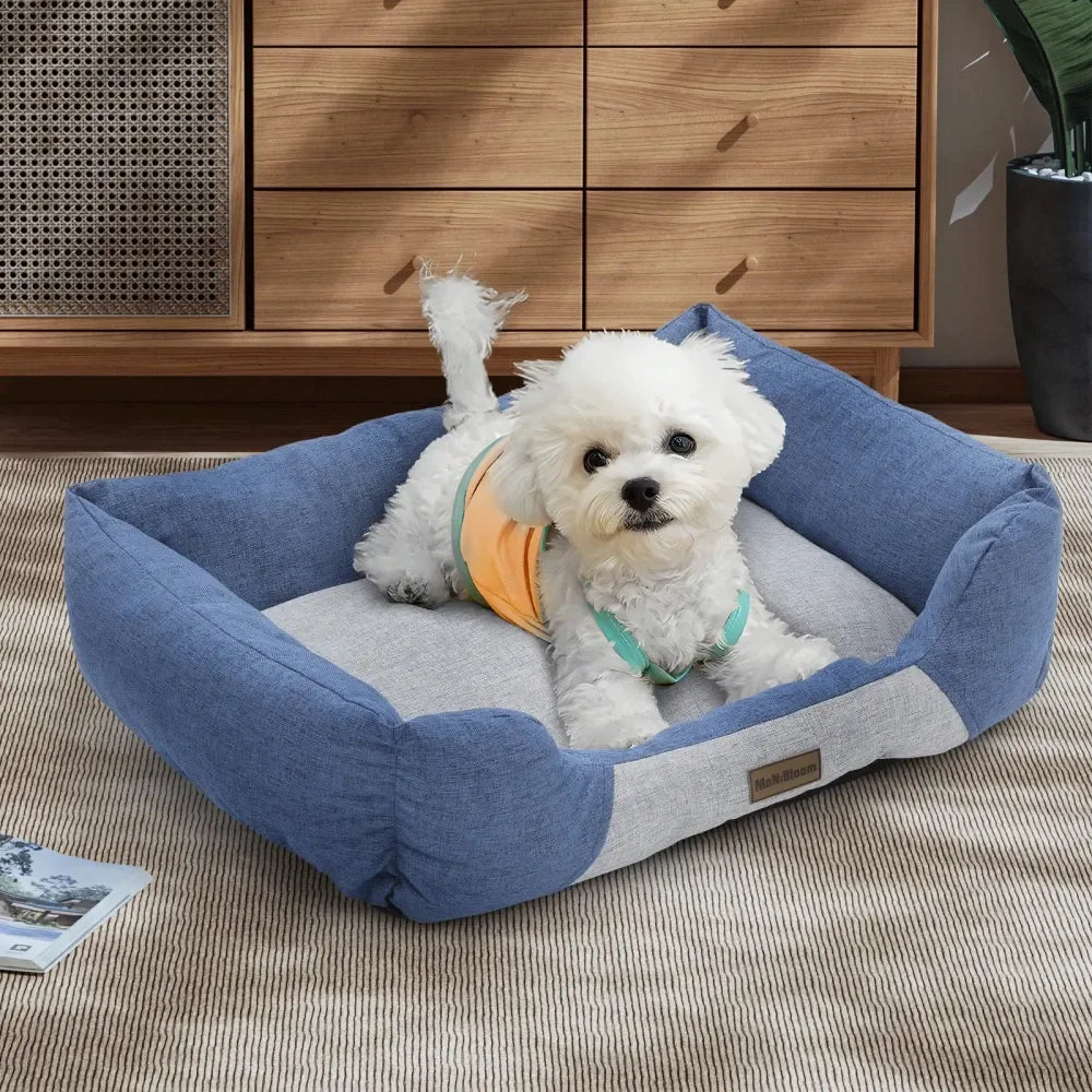 Dog Bed Linen Like Fabric Machine Washable For Pets