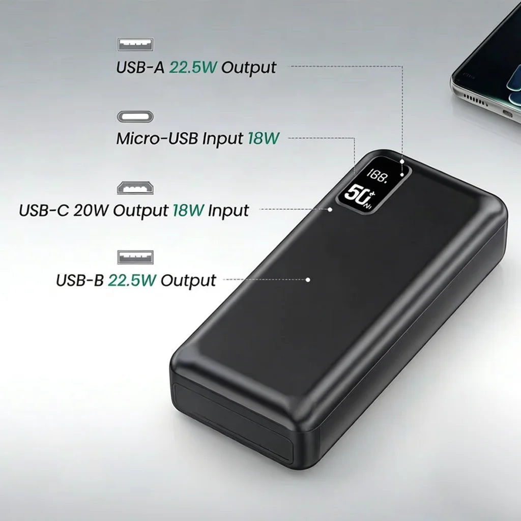 Hganus 50000mAh Power Bank 23W Fast Charge Outdoor Use