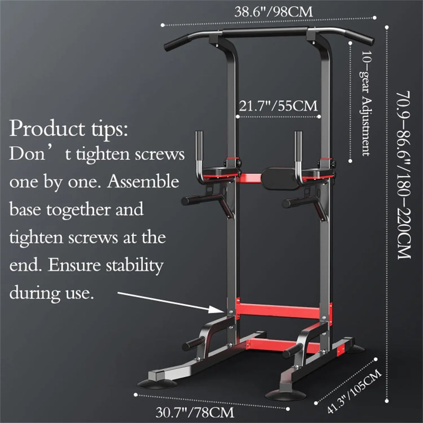 YTYIN Power Tower Dip Station Pull Up Bar Home Gym